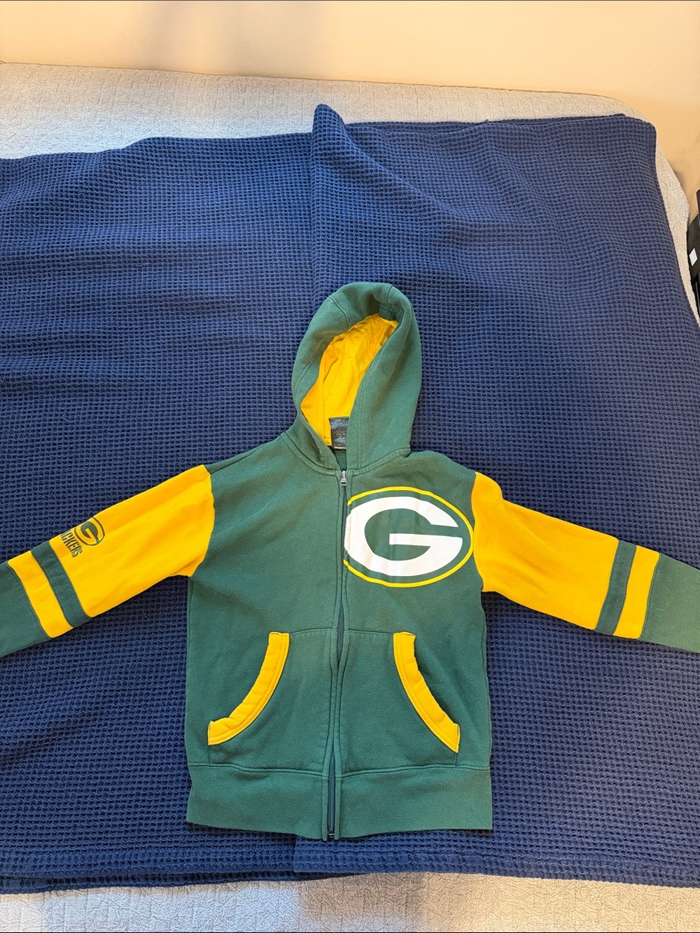 NFL Green Bay Packers Green & Gold Kids Hooded Zip-Up Sweatshirt
